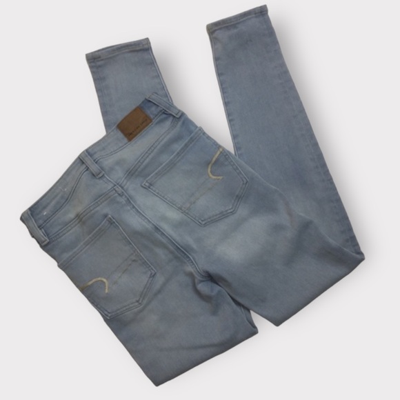 American Eagle Super Hi-Rise Jeggings 00 Regular Light Wash - Picture 5 of 16